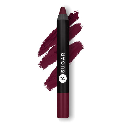 SUGAR Cosmetics Matte As Hell Crayon Lipstick: 24 Rachel Berry (Deep Berry)