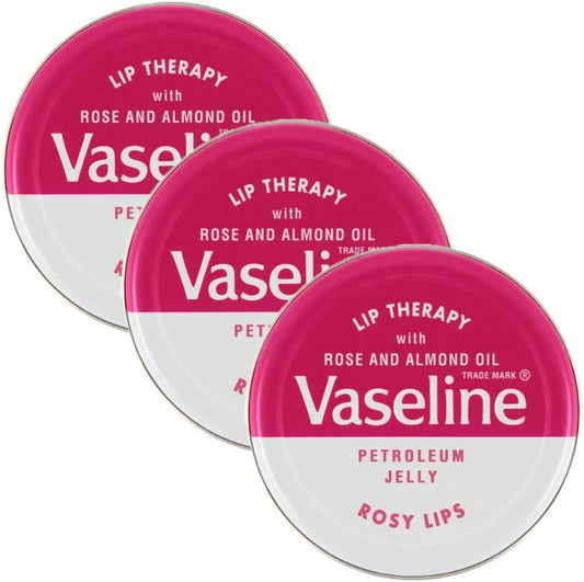 3 x 20g Rosy Dry Lips LipBalm Moisturiser Soft Soothing Nourishing