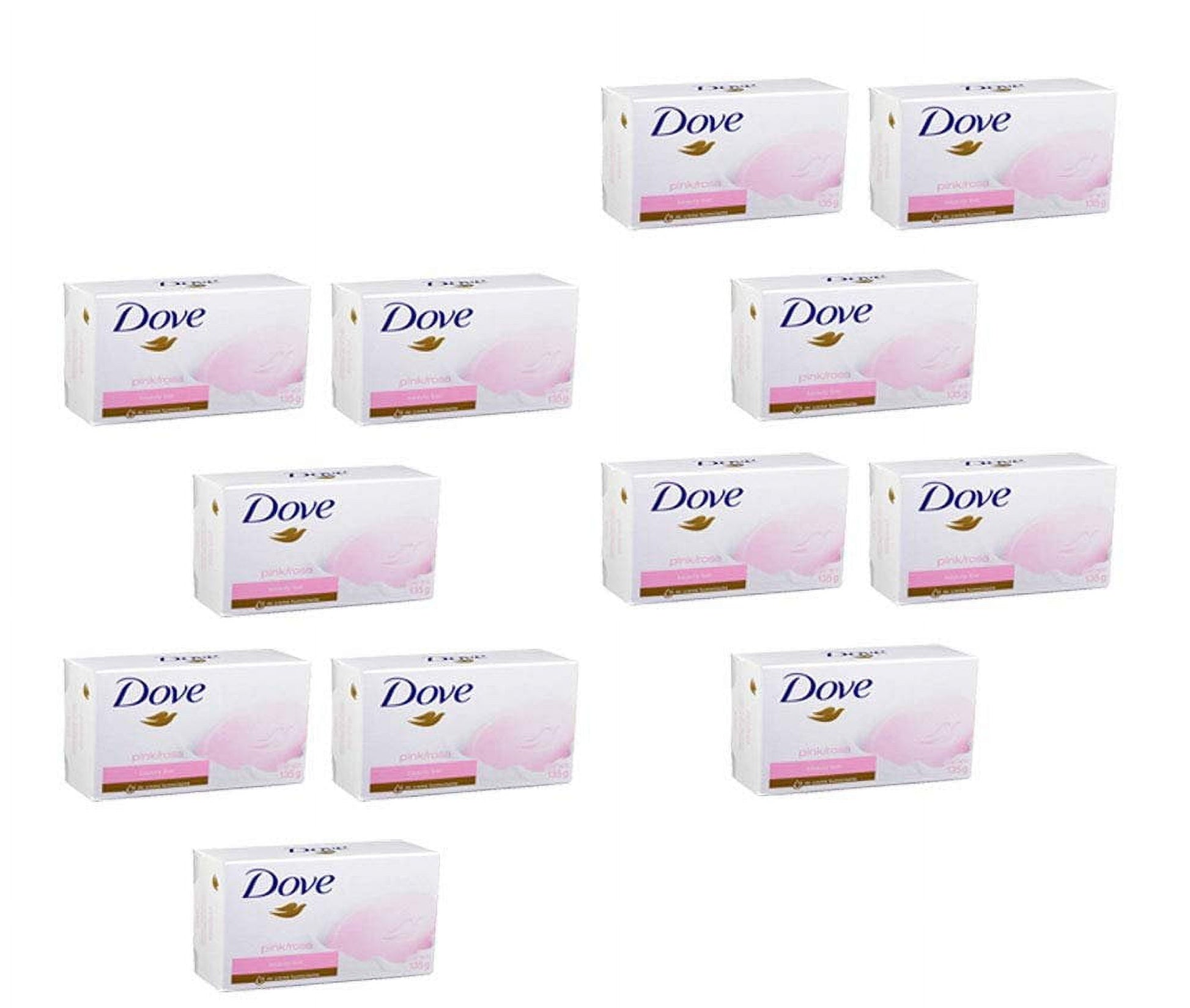 Dove Beauty Bar Soap Pink Rose Mositurizing Clean Hand Body Soap 4.75oz 12-Pack