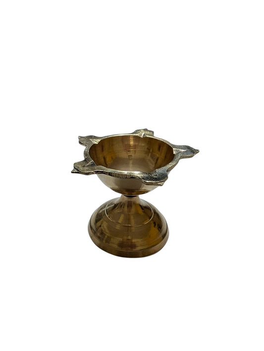 Brass Panchmukhi Five Face Diya | Panchdeep | Golden Brass Diya Small Size Use for Puja Ar