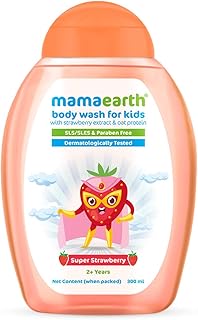 Mamaearth Super Strawberry BodyWash for Kids with Strawberry Oat Protein 300 ml, 1 count