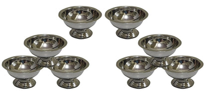 iKonbi Stainless Steel Ice Cream Cup/Soup Bowl Set, Silver, 8