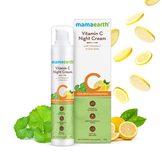 Mamaearth Vitamin C Night Cream: Vitamin C & Gotu Kola, 50 g
