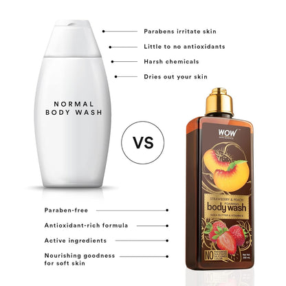 WOW Strawberry & Peach Foaming Body Wash: 250 ml