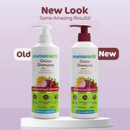 Mamaearth Onion Shampoo: Hair Growth & Loss Control, 400 ml, Pack of 2