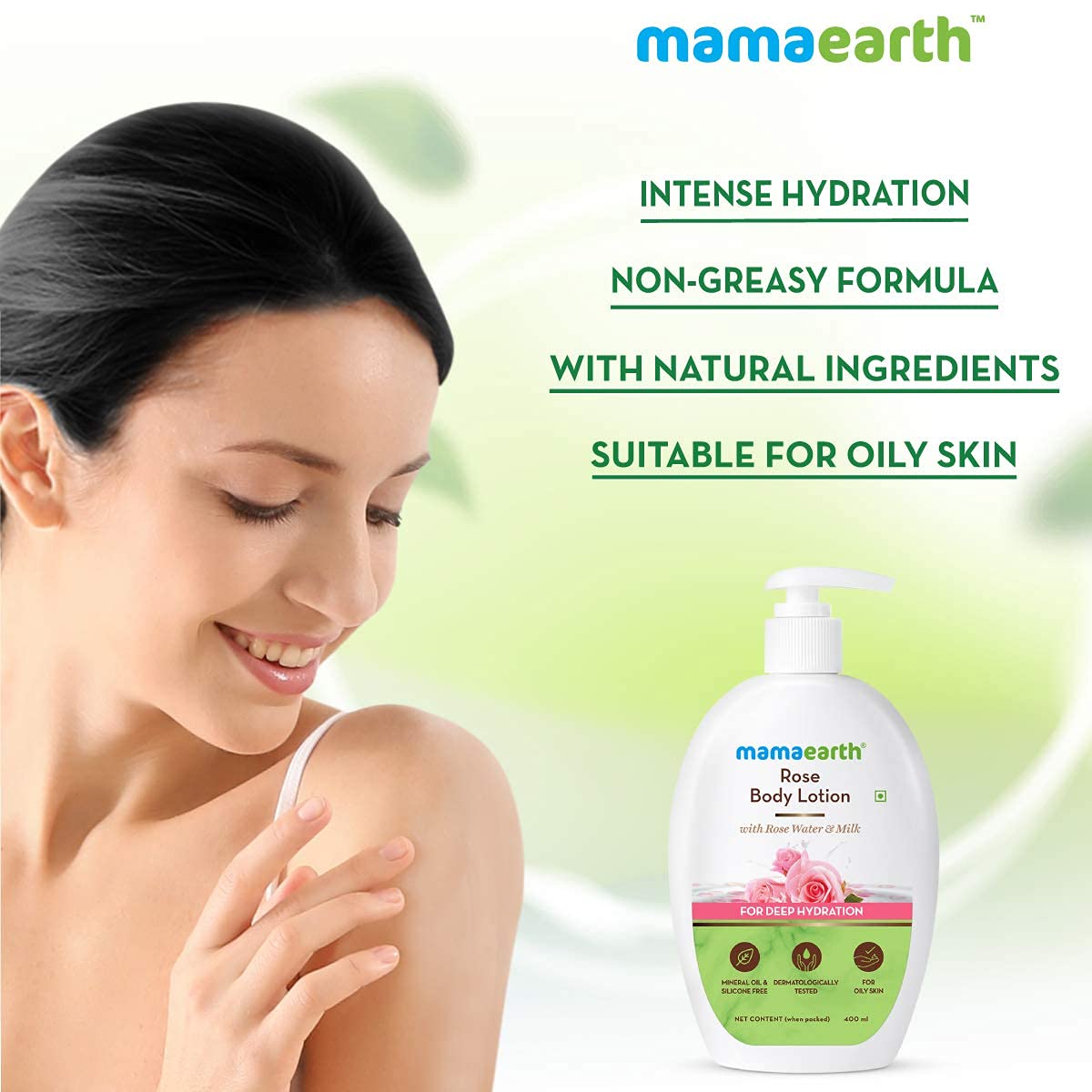 Mamaearth Rose Body Lotion: Pack of 2, 400 ml each