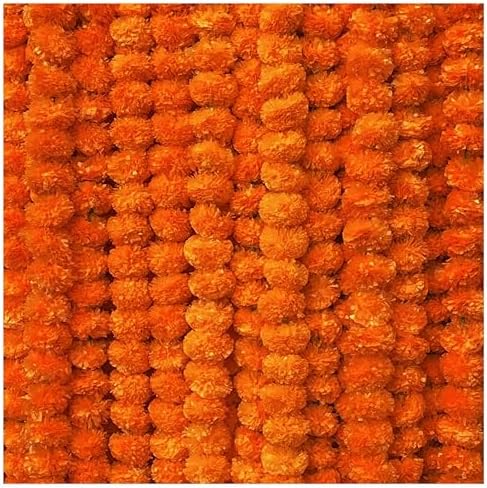 zig zag Artificial Marigold Garland (5pcs Pack) - Ideal for Weddings,Birthday, Christmas D