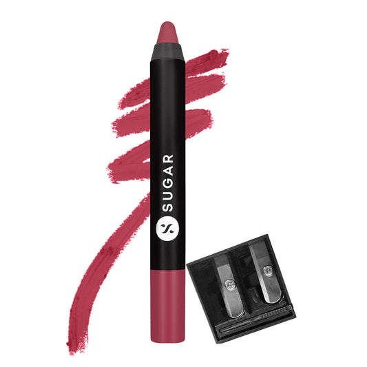 SUGAR Cosmetics Matte As Hell Crayon Lipstick: 28 Honey Rider (Deep Peach Pink)