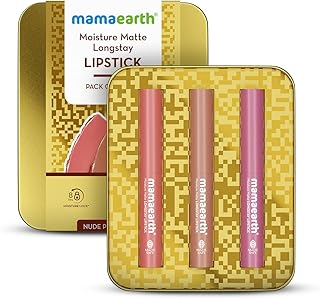 Mamaearth Moisture Matte Long Stay Lipstick Minis Gift Set - Nude Perfection | 8 Hour Mois