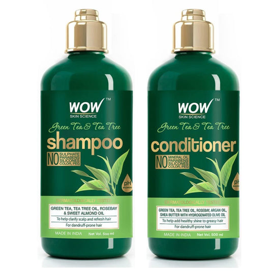 WOW Green Tea & Tea Tree Shampoo & Conditioner Set: 500 ml