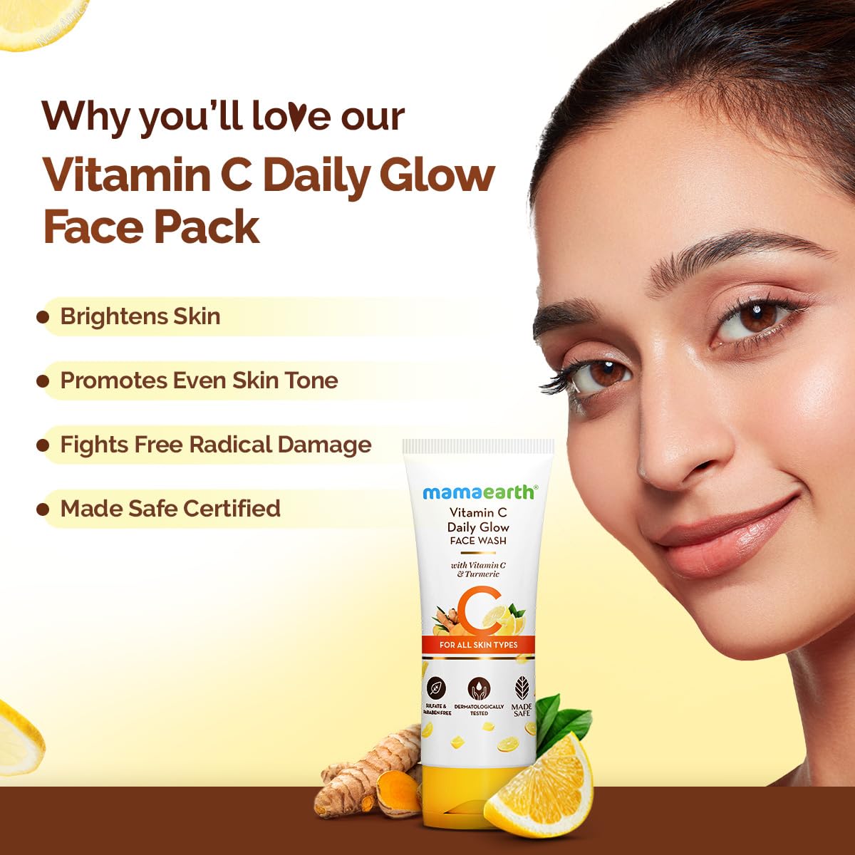 Mamaearth Vitamin C Face Wash: Turmeric, 100 ml