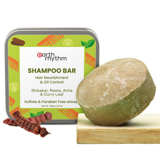 Earth Rhythm Shikakai Shampoo Bar: Hairfall Control,