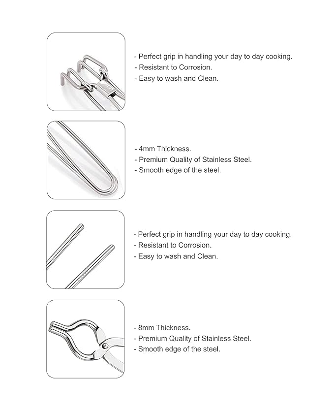 iKonbi Galaxy Combo 1pc Wire Lifter and 1pc pakkad of Stainless Steel Wire Tong Pincers - Sandasi - Sansi - Heavy Kitchen Tool