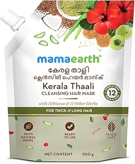 Mamaearth Kerala Thaali Cleansing Pre-Shampoo HairMask with Hibiscus, Shikakai, Amla, Flax