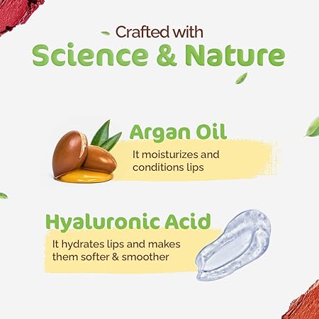 Mamaearth Hydra-Matte Crayon Lipstick: Argan Oil & Hyaluronic Acid, 07 Raspberry Red, 2.4 g