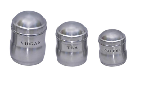 iKonbi Maharaja Set - 750 ml, 500 ml, 350 ml Steel Tea Coffee & Sugar multisize Container Set