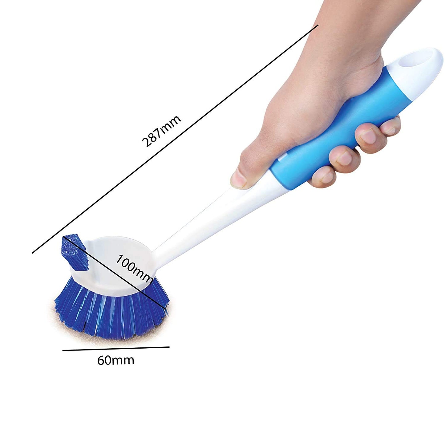 iKonbi Plastic Wash Basin and Toilet Seat Cleaning Brush Multicolour - 1 Pieces