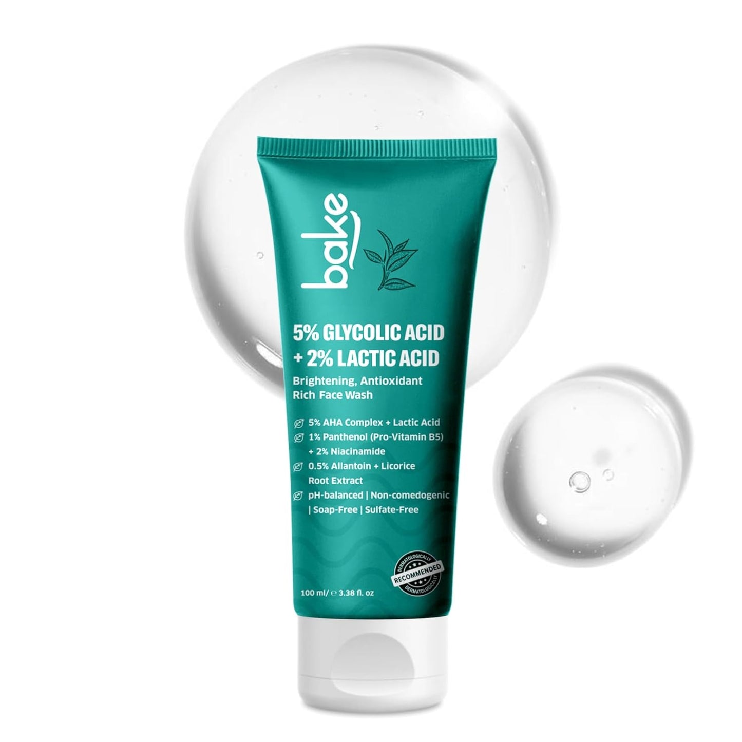 BAKE 2% Glycolic Acid FaceWash For Dark Spots & Pigmentation | For Tan Removal & Dull Skin