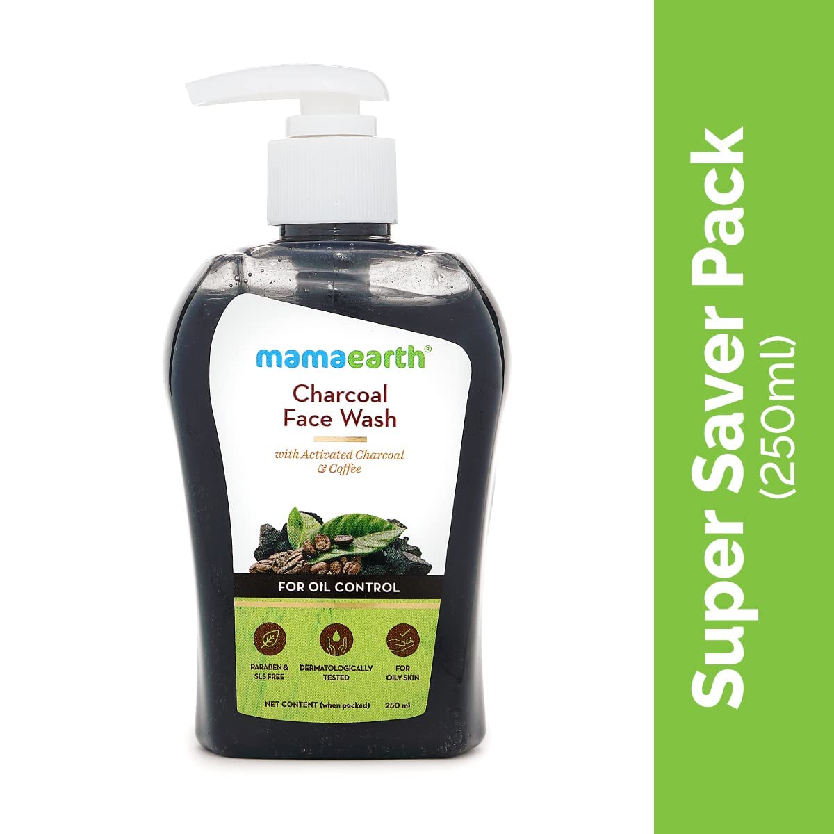 Mamaearth Charcoal Face Wash: Activated Charcoal & Coffee, 250 ml