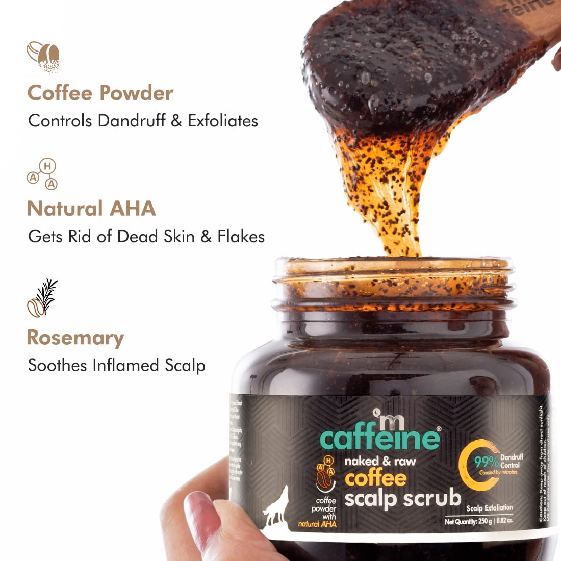 mCaffeine Coffee Scalp Scrub: Anti Dandruff, 250 g