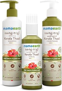 Mamaearth Kerala Thaali Hair Care Kit: Hair Oil 150 ml + Shampoo 250 ml + Conditioner 250