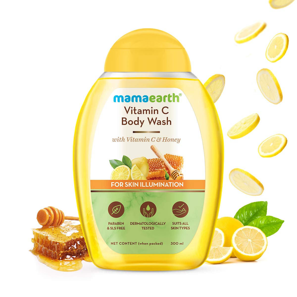 Mamaearth Vitamin C Body Wash: Vitamin C & Honey, 300 ml