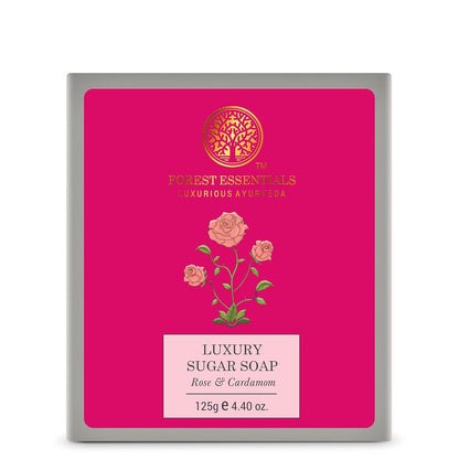 Forest Essentials Luxury Sugar Soap Rose Cardamom 125g