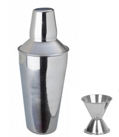 iKonbi Stainless Steel 2 Piece Bar Set Medium- Regular 500 ml with Peg Measure 30/60 ml
