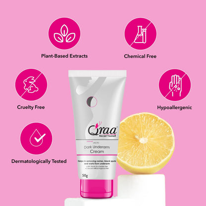 Qraa Lacto Dark Underarm Whitening Cream: 50 g