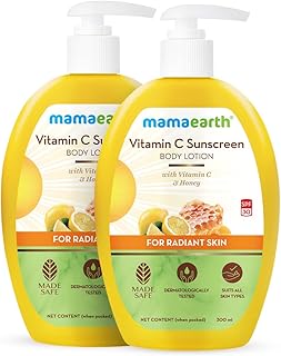 Mamaearth Vitamin C Sunscreen BodyLotion: SPF 30, 300 ml, Pack of