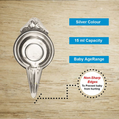 iKonbi Stainless Steel Pet Feeder Spoon for New Born Pets, Pack of 2, 15ML Each, Silver