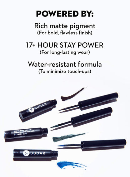 SUGAR Cosmetics Eye Warned You So! Double Matte Eyeliner: 01 Black Swan