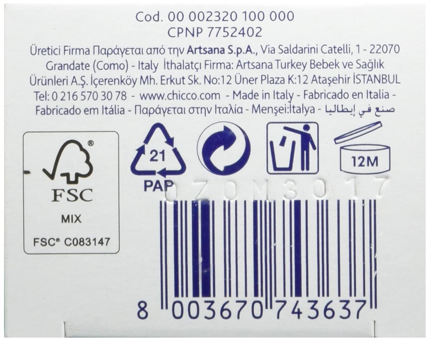 Chicco Toothpaste: Apple & Banana, 50 ml