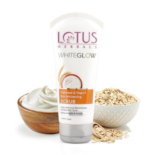 Lotus Herbals WhiteGlow Oatmeal and Yogurt Skin Whitening Scrub, 100g