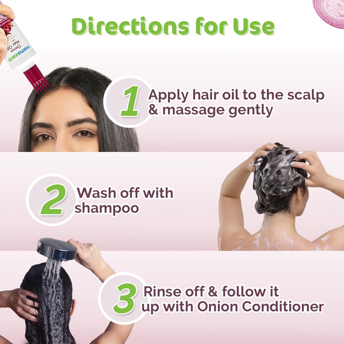 Mamaearth Anti Hair Fall Spa Set: Onion Shampoo 250 ml + Conditioner 250 ml + Oil 150 ml