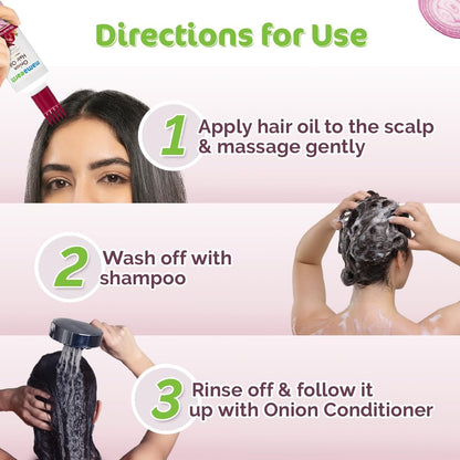 Mamaearth Anti Hair Fall Spa Kit: Onion Shampoo 250 ml + Conditioner 250 ml + Hair Oil 150 ml