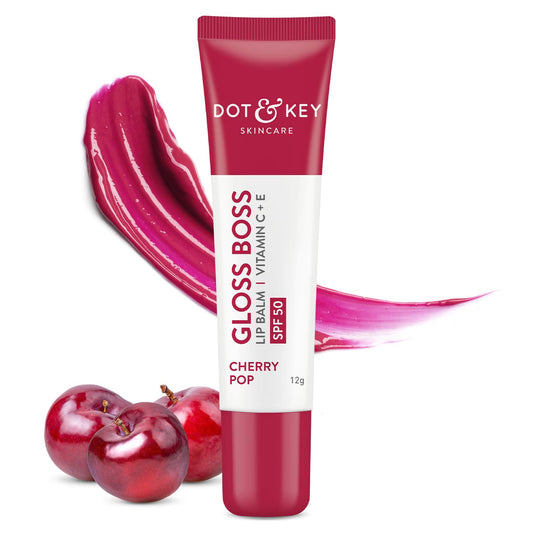 DOT & KEY Women's Cherry LipBalm SPF 50 (12gm) Moisturization For Smooth and Brightens Lip
