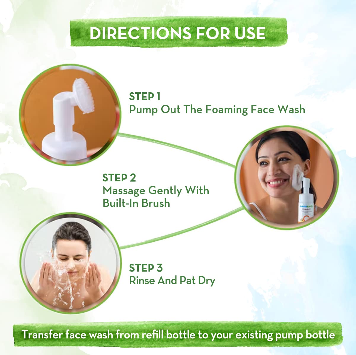 Mamaearth Vitamin C Foaming Face Wash Combo: With Brush & Refill, 150 ml + 150 ml