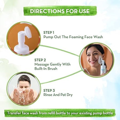 Mamaearth Vitamin C Foaming Face Wash with Brush: 150 ml + Refill 150 ml