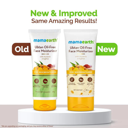 Mamaearth Ubtan Oil-Free Face Moisturizer: Turmeric & Saffron, 80 ml