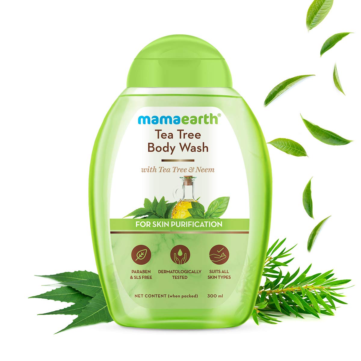 Mamaearth Tea Tree Body Wash: Tea Tree & Neem, 300 ml