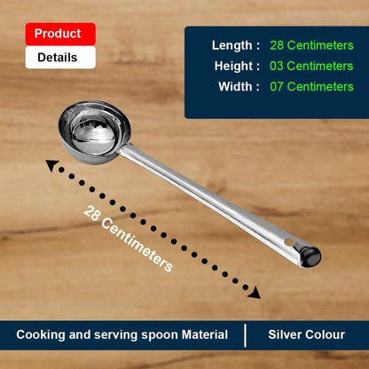 iKonbi Stainless Steel Deep Ladle Soup/Milk Ladle/Karchi Cooking and Serving Spoon for Kitchen Pack of 2, Deep Ladle