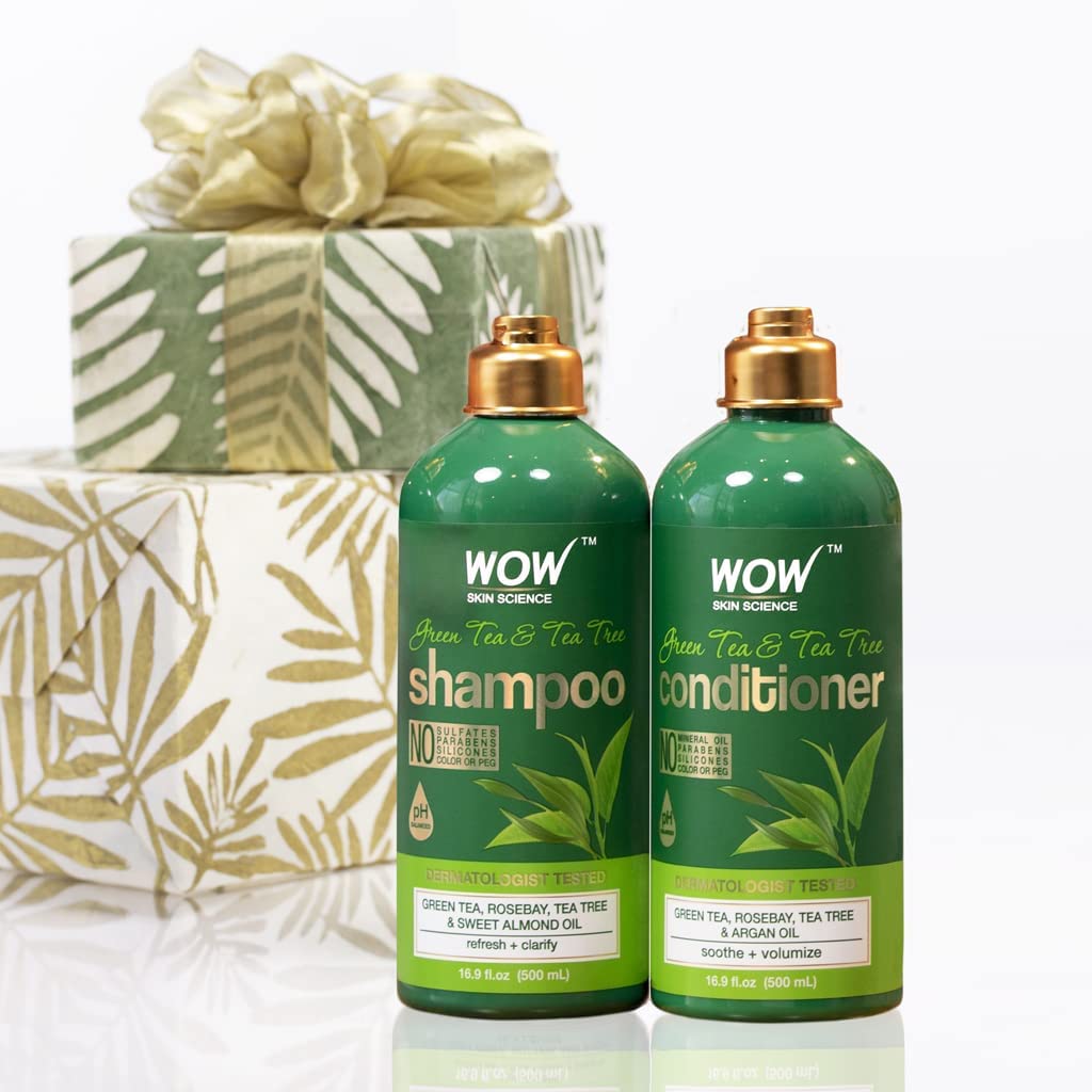 WOW Green Tea & Tea Tree Shampoo & Conditioner Set: 500 ml each