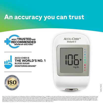 Accu-Chek Instant S Glucometer: Free 10 Test Strips