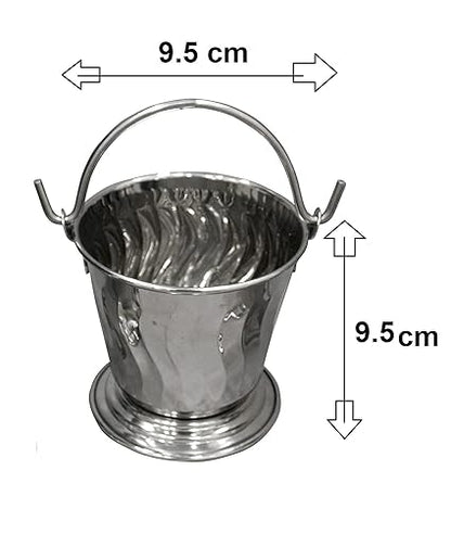iKonbi Stainless Steel Daal/Sabji/Gravy Serving Bucket/Balti Small- Set of