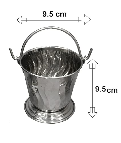 iKonbi Stainless Steel Daal/Sabji/Gravy Serving Bucket/Balti Small- Set of