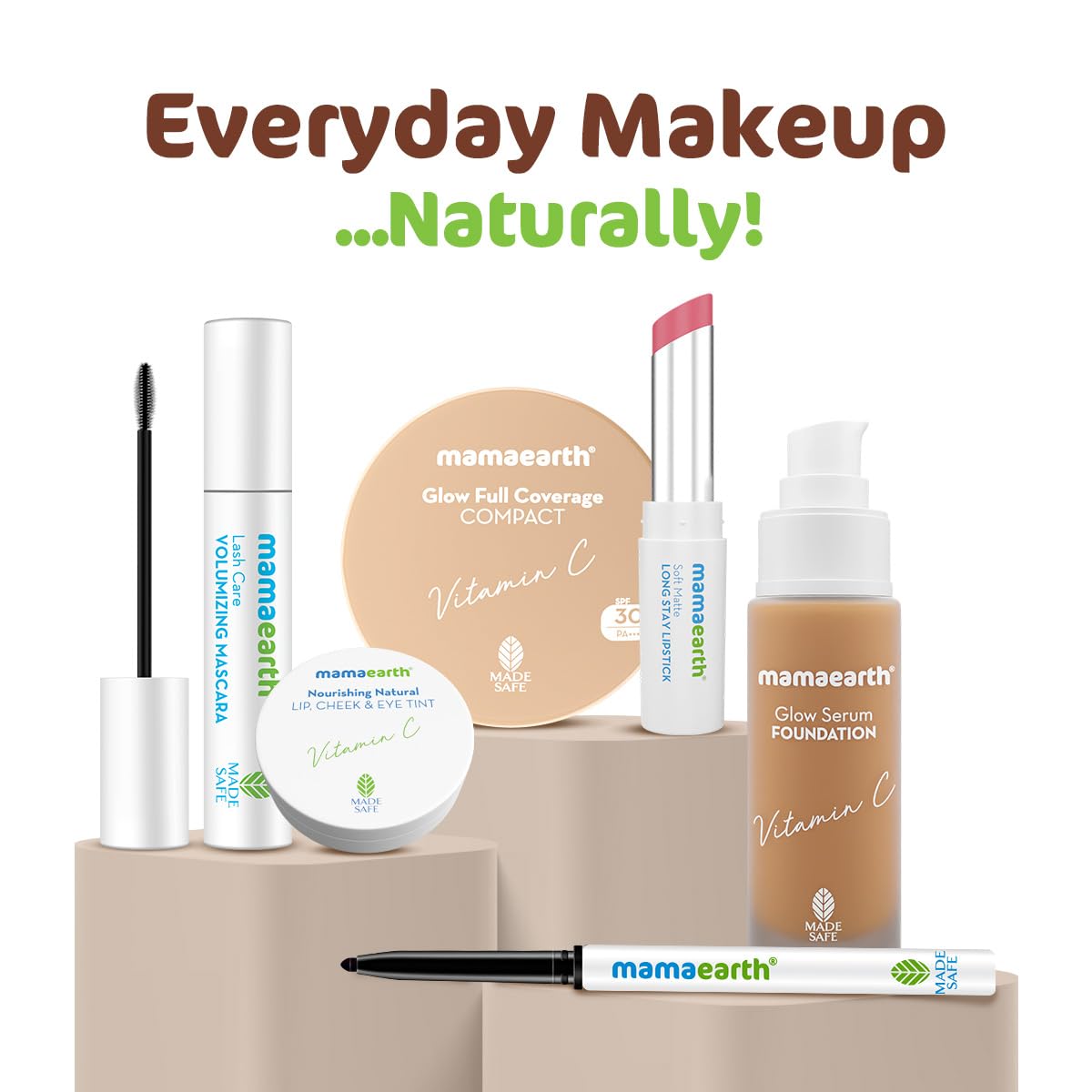 Mamaearth Glow Full Coverage Compact: SPF 30, Vitamin C & Turmeric, 9 g