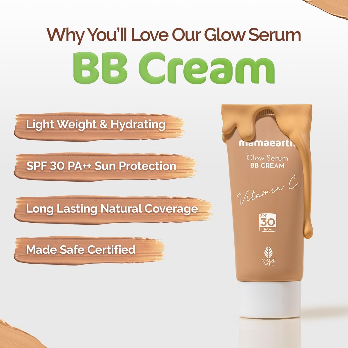 Mamaearth Glow Serum BB Cream: Vitamin C & Turmeric, 25 g