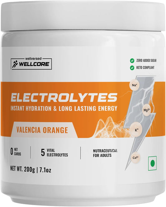 Wellversed Electrolyte Powder: Orange, 200 g, Sugar