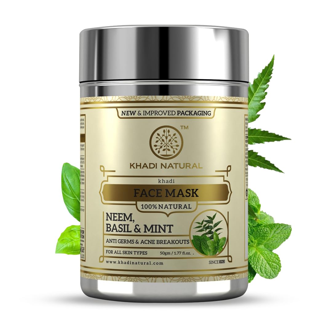 KHADI NATURAL Neem, Basil and Mint Anti Acne FaceMask, 50g